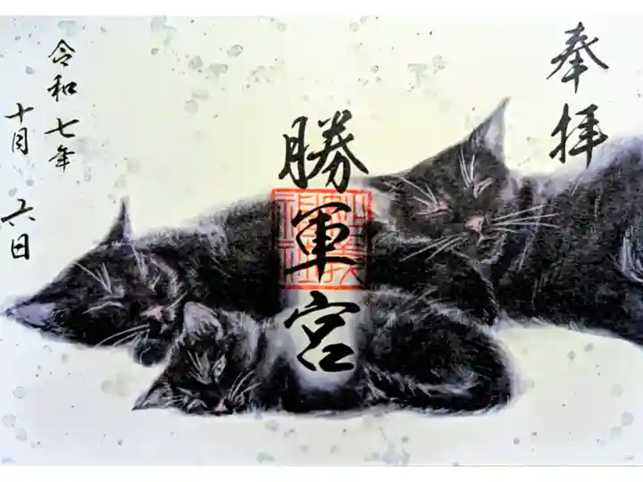 令和7年 月替り 勝軍宮黒猫御朱印 10月
初穂料 500円