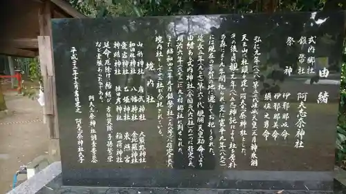 阿夫志奈神社の歴史