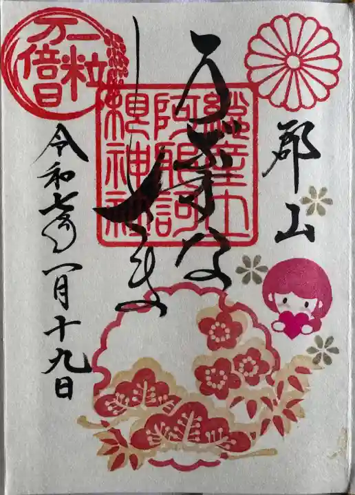 月替わり御朱印 片面
一粒万倍日付き
直書き