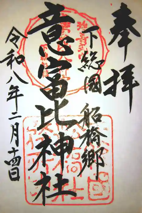 意富比神社の御朱印