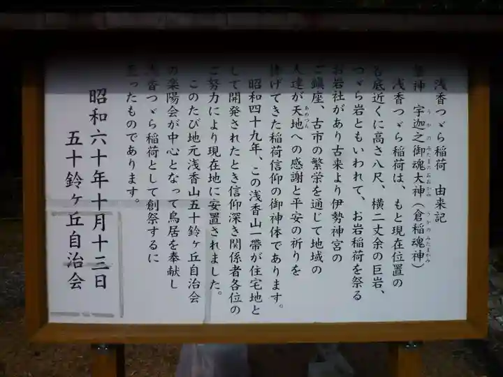 浅香つづら稲荷神社の歴史