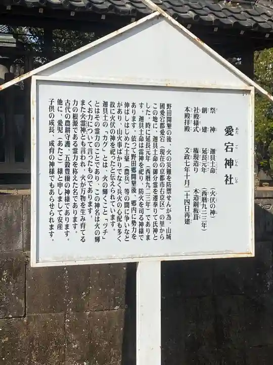 下総野田愛宕神社の歴史