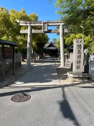 鴨高田神社の鳥居