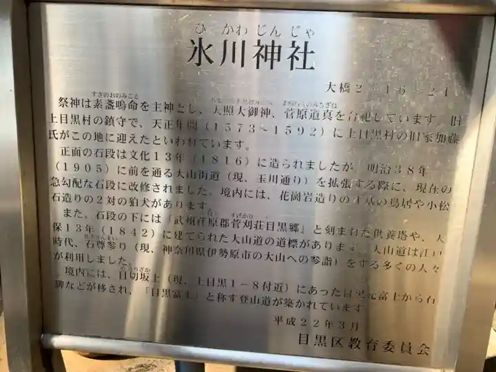 上目黒氷川神社の歴史