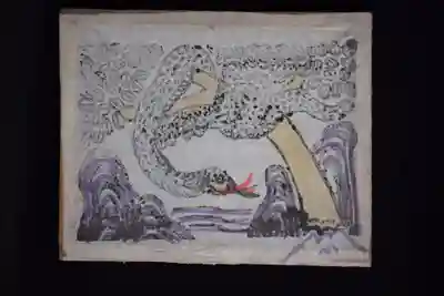 100年以上前のものと思われる障子絵馬