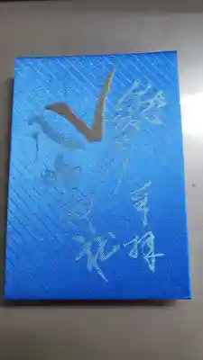 御朱印帳の青色ですが他、黄色・紫色・桃色がありました。スポーツのご利益だけあって金色のVが格好いいです👑