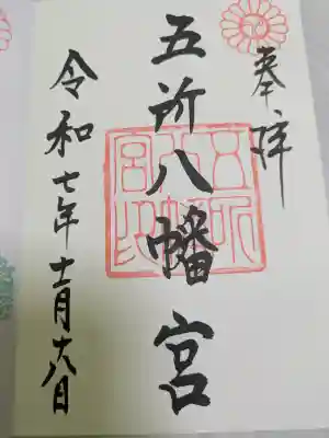 五所八幡宮の{uncategorized: "未分類", other: "その他", undefined: "問題あり", building: "その他建物", grave: "お墓", sacred_gate: "鳥居", guardian: "狛犬", statue: "像", buddha: "仏像", history: "歴史", nature: "自然", garden: "庭園", animal: "動物", pagoda: "塔", temizu: "手水舎", mountain_gate: "山門・神門", sanctuary: "本殿・本堂", subordinate: "末社・摂社", art: "芸術", scenery: "景色", jizo: "地蔵", ema: "絵馬", goshuin: "御朱印", omikuji: "おみくじ", items: "授与品その他", amulet: "お守り", goshuincho: "御朱印帳", eats: "食事", festival: "お祭り", votive_dance: "神楽", shichigosan: "七五三参", wedding: "結婚式", experience: "体験その他", initially: "初詣", around: "周辺", anti_infection: "感染症対策"}