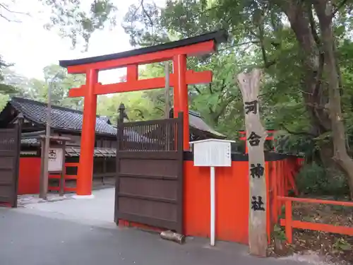 河合神社（鴨川合坐小社宅神社）の鳥居