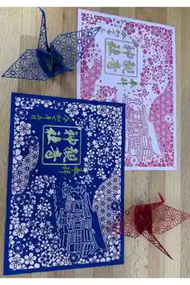 枝垂れ桜の美しい切り絵御朱印です
