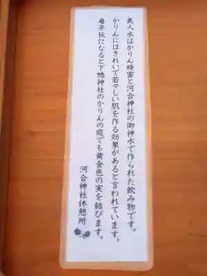 河合神社(鴨川合坐小社宅神社)の食事