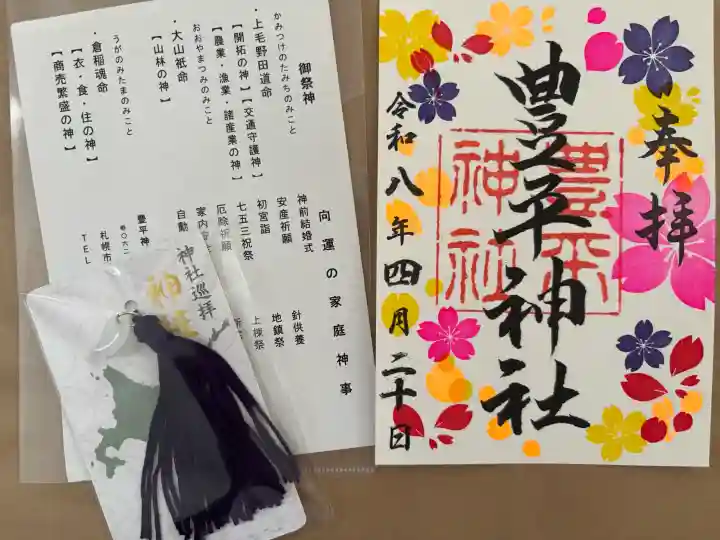 豊平神社の{uncategorized: "未分類", other: "その他", undefined: "問題あり", building: "その他建物", grave: "お墓", sacred_gate: "鳥居", guardian: "狛犬", statue: "像", buddha: "仏像", history: "歴史", nature: "自然", garden: "庭園", animal: "動物", pagoda: "塔", temizu: "手水舎", mountain_gate: "山門・神門", sanctuary: "本殿・本堂", subordinate: "末社・摂社", art: "芸術", scenery: "景色", jizo: "地蔵", ema: "絵馬", goshuin: "御朱印", omikuji: "おみくじ", items: "授与品その他", amulet: "お守り", goshuincho: "御朱印帳", eats: "食事", festival: "お祭り", votive_dance: "神楽", shichigosan: "七五三参", wedding: "結婚式", experience: "体験その他", initially: "初詣", around: "周辺", anti_infection: "感染症対策"}