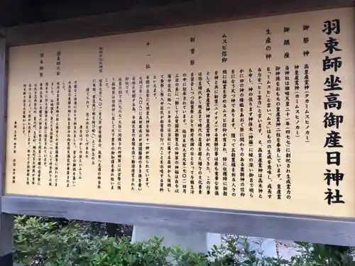 羽束師坐高御産日神社の歴史