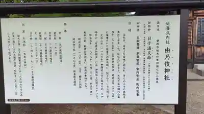 由乃伎神社の歴史