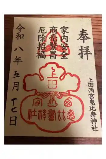 上田大神宮の御朱印 2026年05月