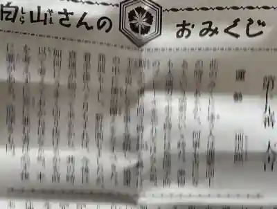 白山比咩神社のおみくじ