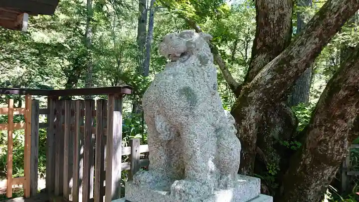 穂高神社奥宮の狛犬