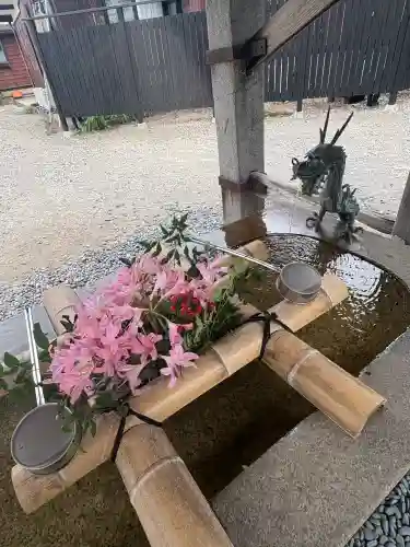 守りの神　藤基神社の手水舎