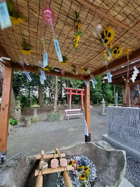 阿久津「田村神社」(郡山市阿久津町)旧社名:伊豆箱根三嶋三社の手水舎