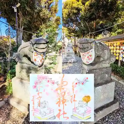 ☆狛犬様と今月の御朱印☆
ひな祭りを楽しんでいるアイーンの狛犬様😄