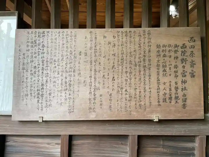西四条斎宮 西院野々宮神社(春日神社御旅所)(京都府)