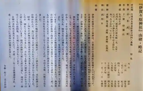 伊賀々原神社（木賀）の歴史