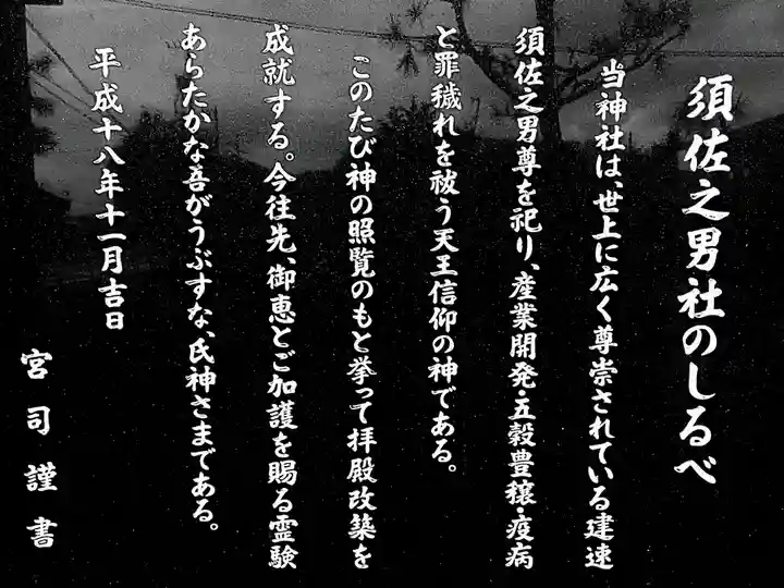 須佐之男社の歴史