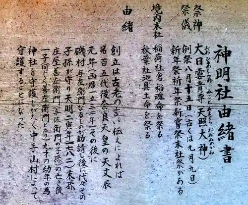 神明社（中手町神明社）の歴史