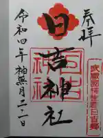 日吉神社の御朱印