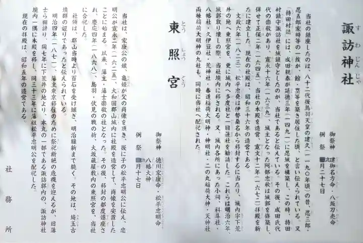 忍 諏訪神社・東照宮 (埼玉県)