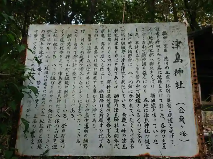 祠(津島神社)の歴史
