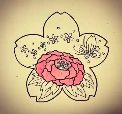 御朱印に添えた絵柄の下絵（毎月、滑川神社の禰宜がデザインしております。）