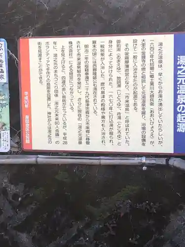 湯之元温泉神社の歴史