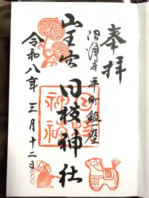 日枝神社の{uncategorized: "未分類", other: "その他", undefined: "問題あり", building: "その他建物", grave: "お墓", sacred_gate: "鳥居", guardian: "狛犬", statue: "像", buddha: "仏像", history: "歴史", nature: "自然", garden: "庭園", animal: "動物", pagoda: "塔", temizu: "手水舎", mountain_gate: "山門・神門", sanctuary: "本殿・本堂", subordinate: "末社・摂社", art: "芸術", scenery: "景色", jizo: "地蔵", ema: "絵馬", goshuin: "御朱印", omikuji: "おみくじ", items: "授与品その他", amulet: "お守り", goshuincho: "御朱印帳", eats: "食事", festival: "お祭り", votive_dance: "神楽", shichigosan: "七五三参", wedding: "結婚式", experience: "体験その他", initially: "初詣", around: "周辺", anti_infection: "感染症対策"}