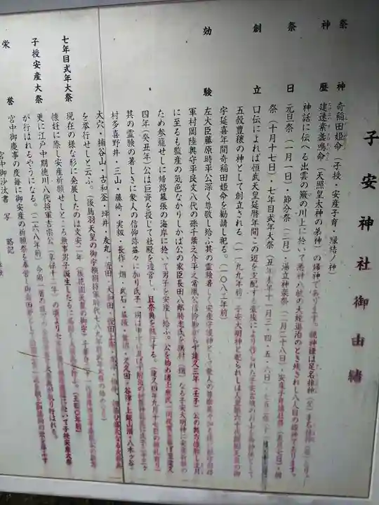 畑子安神社の歴史