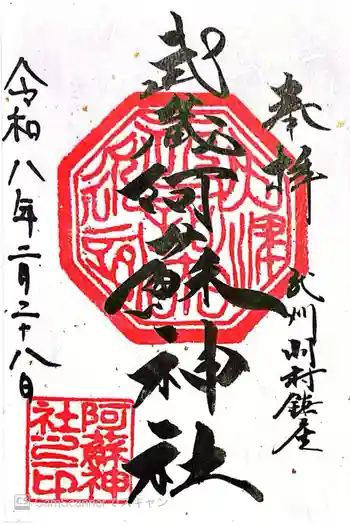 阿蘇神社の御朱印 2026年02月