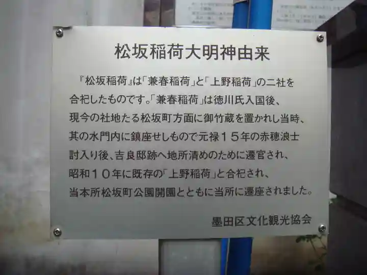 松坂稲荷大明神の歴史