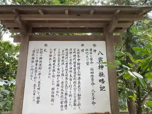 八雲神社（鎌倉・大町）の歴史