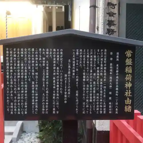 常盤稲荷神社の歴史