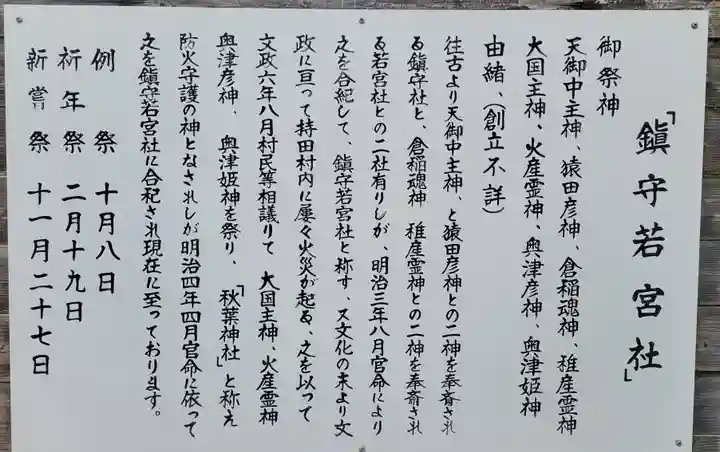 鎮守若宮社の歴史