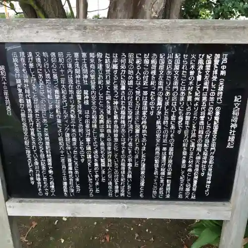 紀文稲荷神社の歴史