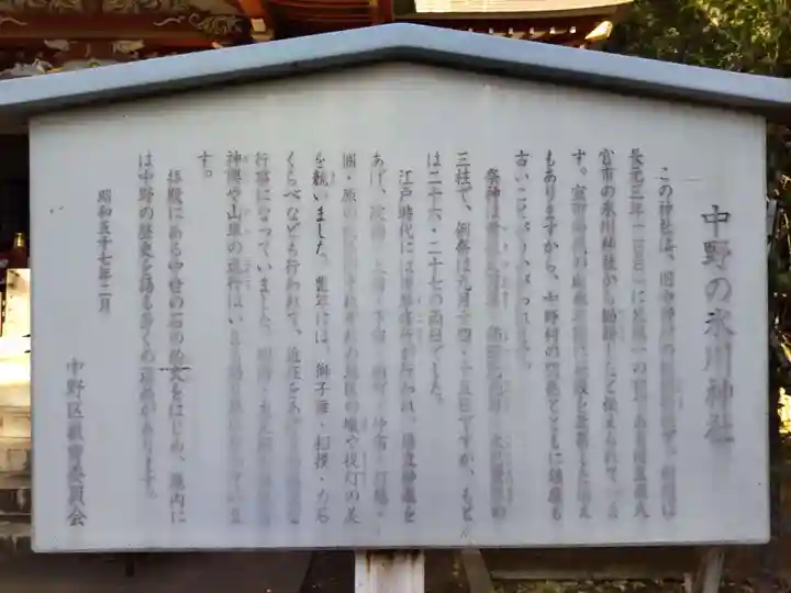 中野氷川神社の歴史