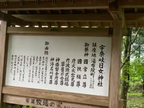 宇奈岐日女神社の歴史