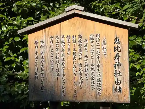 恵比寿神社（恵比寿ガーデンプレイス）の歴史