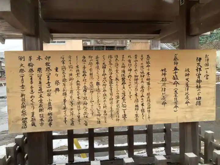 伊太祁曽神社の{uncategorized: "未分類", other: "その他", undefined: "問題あり", building: "その他建物", grave: "お墓", sacred_gate: "鳥居", guardian: "狛犬", statue: "像", buddha: "仏像", history: "歴史", nature: "自然", garden: "庭園", animal: "動物", pagoda: "塔", temizu: "手水舎", mountain_gate: "山門・神門", sanctuary: "本殿・本堂", subordinate: "末社・摂社", art: "芸術", scenery: "景色", jizo: "地蔵", ema: "絵馬", goshuin: "御朱印", omikuji: "おみくじ", items: "授与品その他", amulet: "お守り", goshuincho: "御朱印帳", eats: "食事", festival: "お祭り", votive_dance: "神楽", shichigosan: "七五三参", wedding: "結婚式", experience: "体験その他", initially: "初詣", around: "周辺", anti_infection: "感染症対策"}