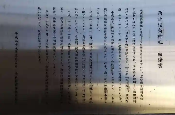 両社稲荷神社の歴史