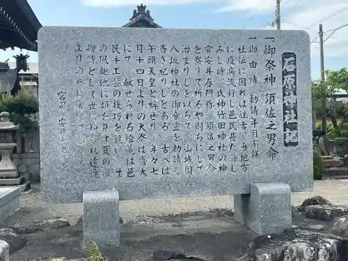 石原神社 (祇園社)の{uncategorized: "未分類", other: "その他", undefined: "問題あり", building: "その他建物", grave: "お墓", sacred_gate: "鳥居", guardian: "狛犬", statue: "像", buddha: "仏像", history: "歴史", nature: "自然", garden: "庭園", animal: "動物", pagoda: "塔", temizu: "手水舎", mountain_gate: "山門・神門", sanctuary: "本殿・本堂", subordinate: "末社・摂社", art: "芸術", scenery: "景色", jizo: "地蔵", ema: "絵馬", goshuin: "御朱印", omikuji: "おみくじ", items: "授与品その他", amulet: "お守り", goshuincho: "御朱印帳", eats: "食事", festival: "お祭り", votive_dance: "神楽", shichigosan: "七五三参", wedding: "結婚式", experience: "体験その他", initially: "初詣", around: "周辺", anti_infection: "感染症対策"}