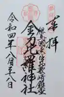 金刀比羅神社の御朱印