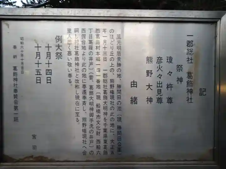 葛飾神社の歴史