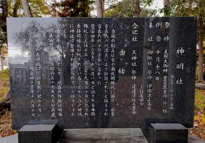 神明社(下町七長)の歴史