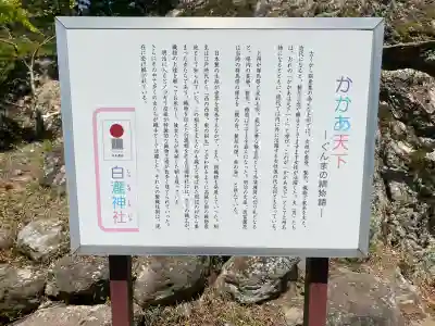 白瀧神社の{uncategorized: "未分類", other: "その他", undefined: "問題あり", building: "その他建物", grave: "お墓", sacred_gate: "鳥居", guardian: "狛犬", statue: "像", buddha: "仏像", history: "歴史", nature: "自然", garden: "庭園", animal: "動物", pagoda: "塔", temizu: "手水舎", mountain_gate: "山門・神門", sanctuary: "本殿・本堂", subordinate: "末社・摂社", art: "芸術", scenery: "景色", jizo: "地蔵", ema: "絵馬", goshuin: "御朱印", omikuji: "おみくじ", items: "授与品その他", amulet: "お守り", goshuincho: "御朱印帳", eats: "食事", festival: "お祭り", votive_dance: "神楽", shichigosan: "七五三参", wedding: "結婚式", experience: "体験その他", initially: "初詣", around: "周辺", anti_infection: "感染症対策"}